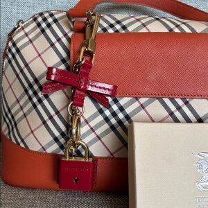 Burberry Red vintage Keychain bag charm Set Rate hard to find!!